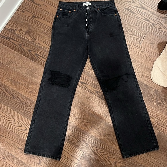 Re/Done distressed high rise loose jeans - Picture 2 of 5